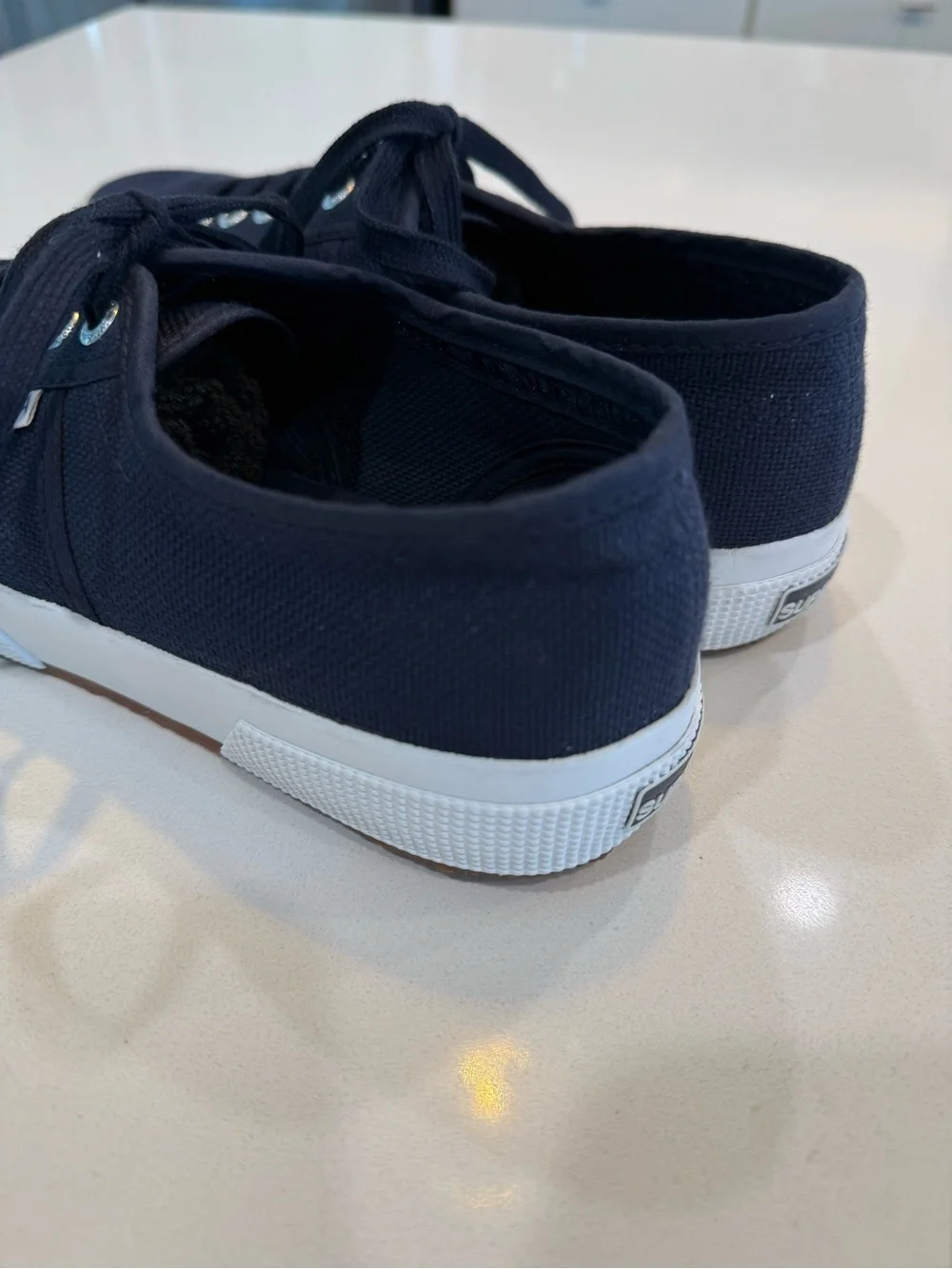 Superga Navy Canvas Women's Sneakers with White Sole LIKE NEW